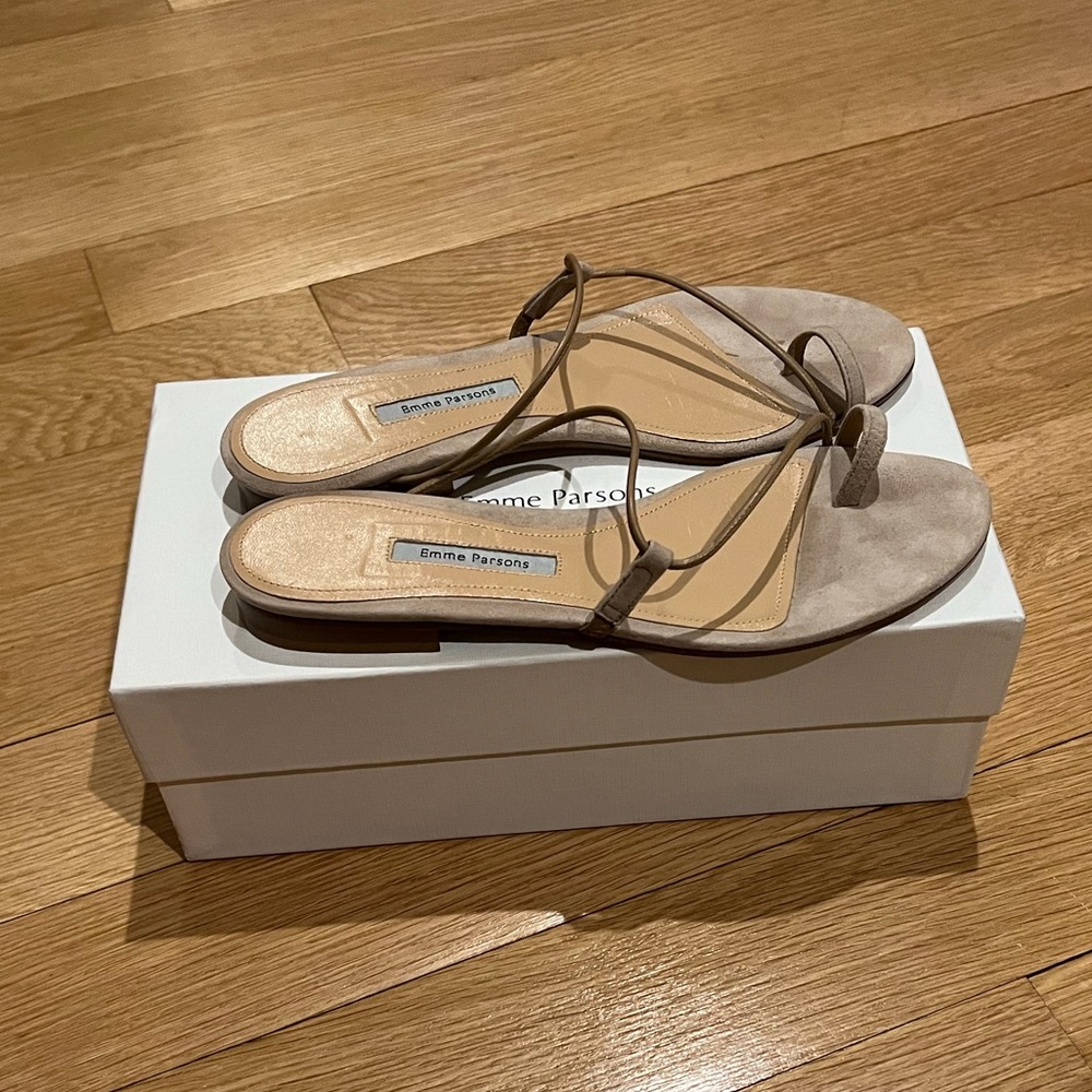 Emme Parsons Susan Slide in Tan Suede Nappa Size 39 made in Italy